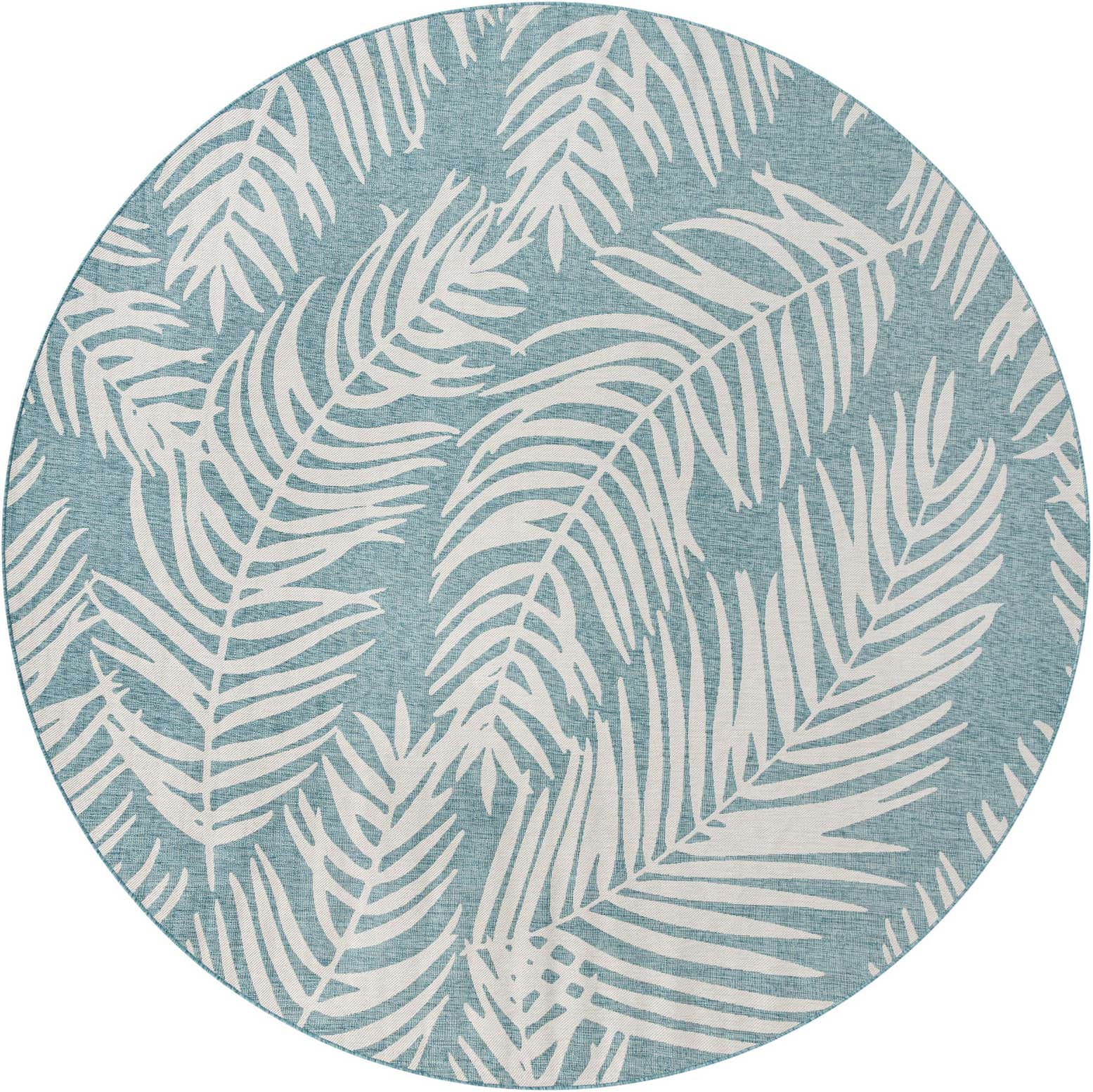 13' x 13' Easy-Clean Botanical Indoor / Outdoor Round Rug