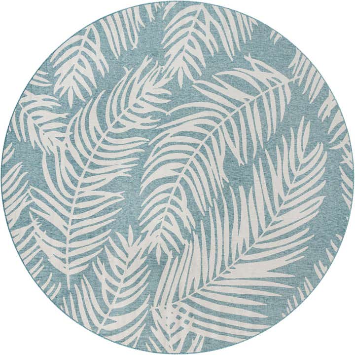 13' x 13' Easy-Clean Botanical Indoor / Outdoor Round Rug