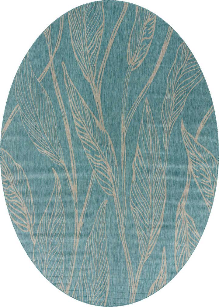 13' x 13' Easy-Clean Botanical Indoor / Outdoor Round Rug