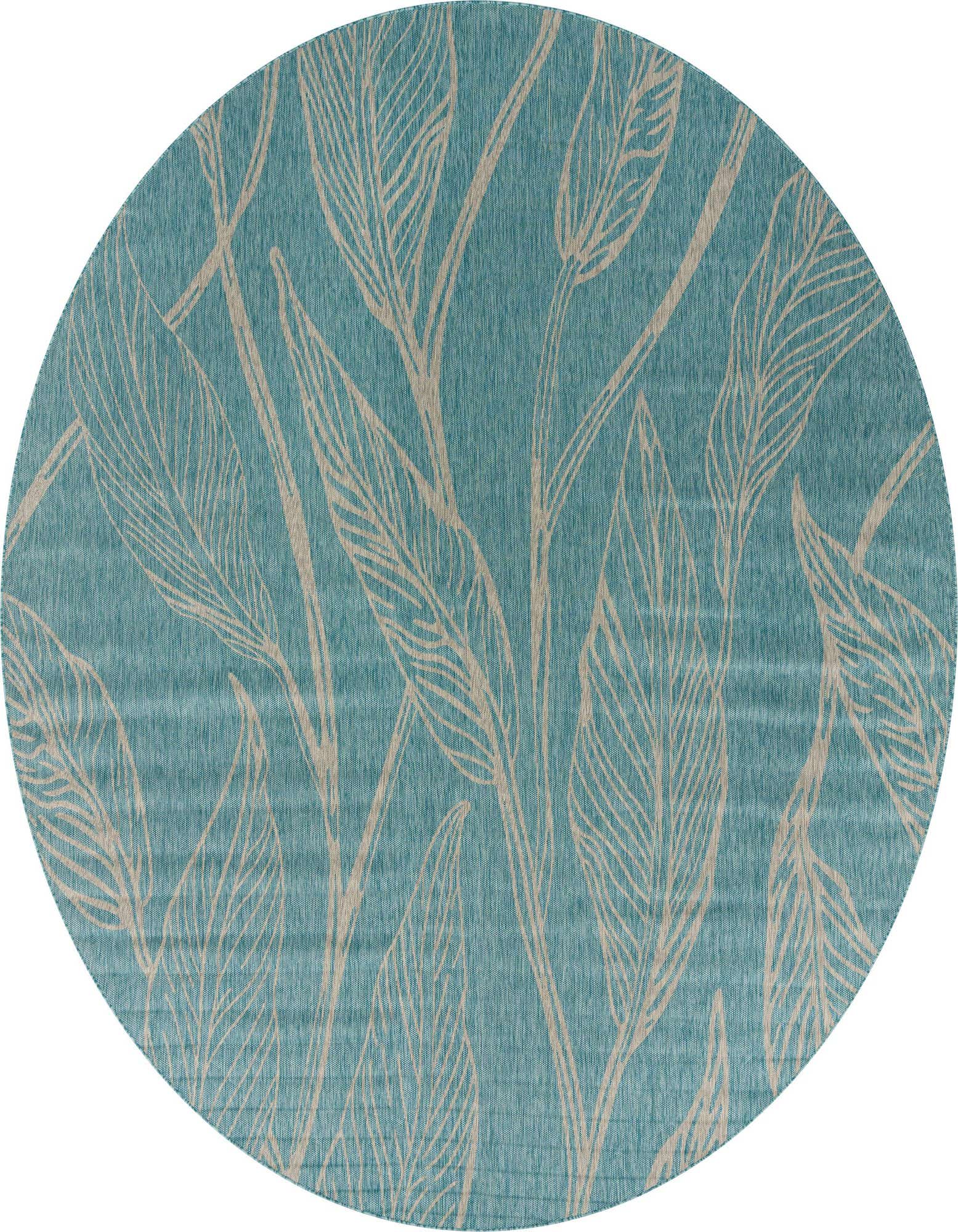 13' x 13' Easy-Clean Botanical Indoor / Outdoor Round Rug