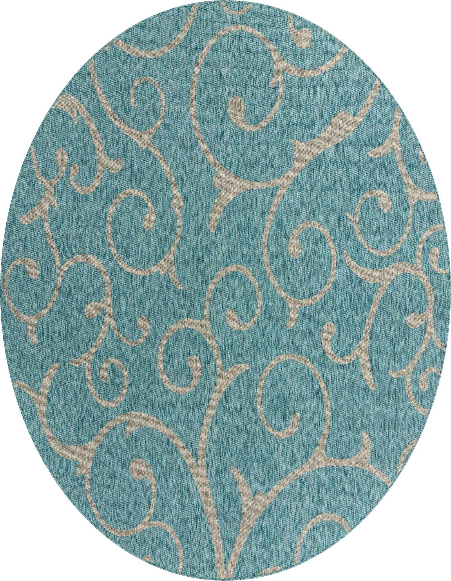 10' 8 x 10' 8 Easy-Clean Botanical Indoor / Outdoor Round Rug