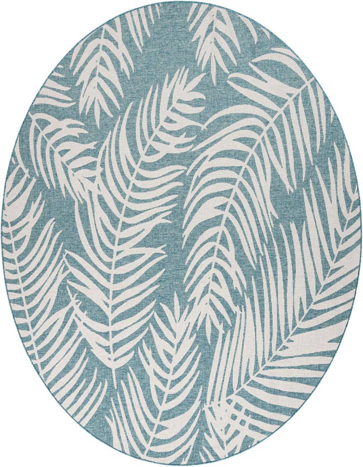 Detail image of 10' x 10' Easy-Clean Botanical Indoor / Outdoor Round Rug