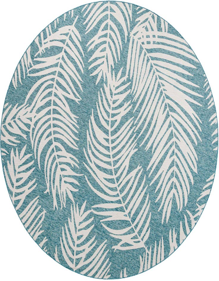 Detail image of 12' x 12' Easy-Clean Botanical Indoor / Outdoor Round Rug