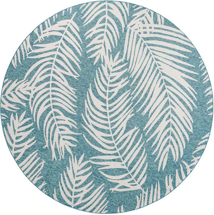 12' x 12' Easy-Clean Botanical Indoor / Outdoor Round Rug