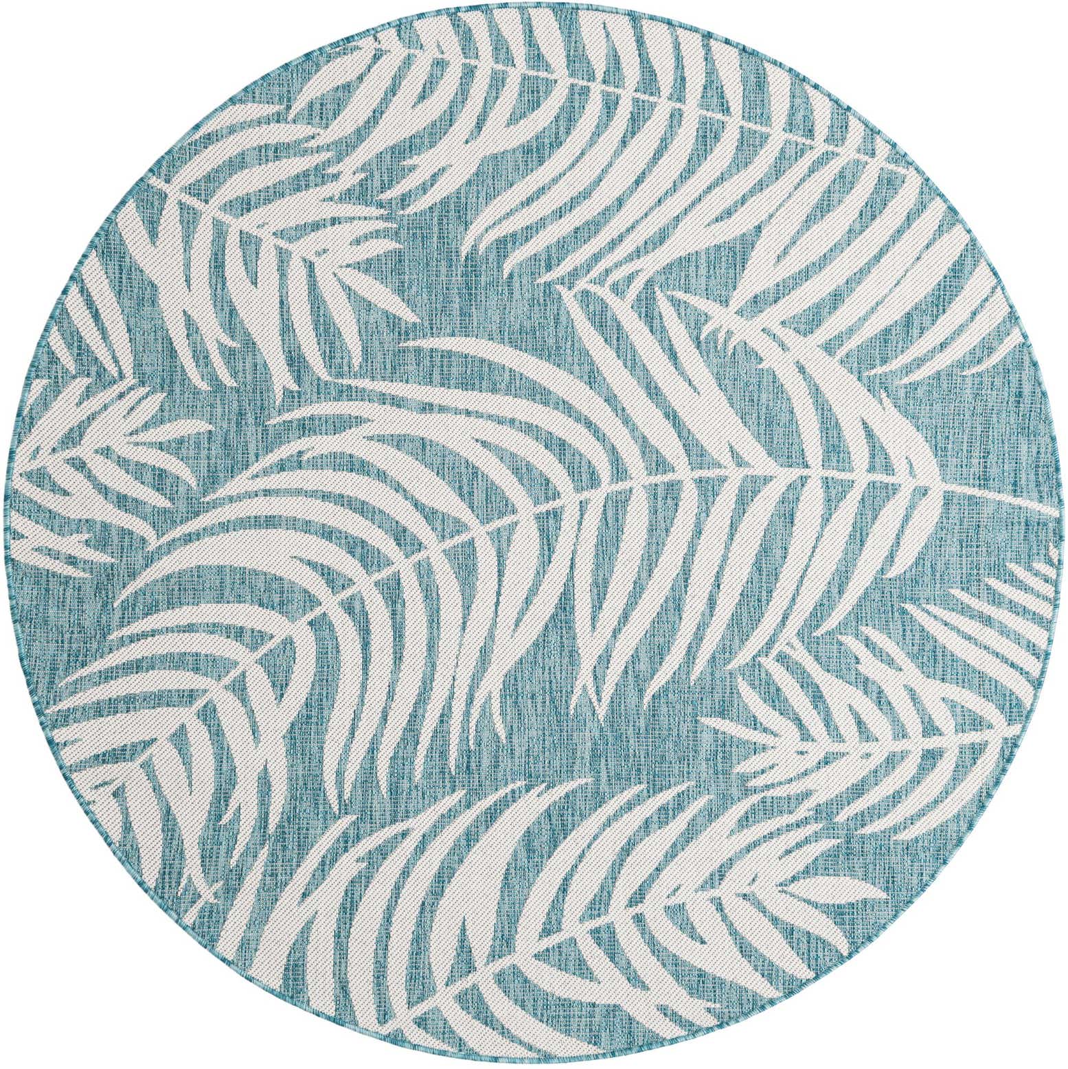 6' x 6' Easy-Clean Botanical Indoor / Outdoor Round Rug