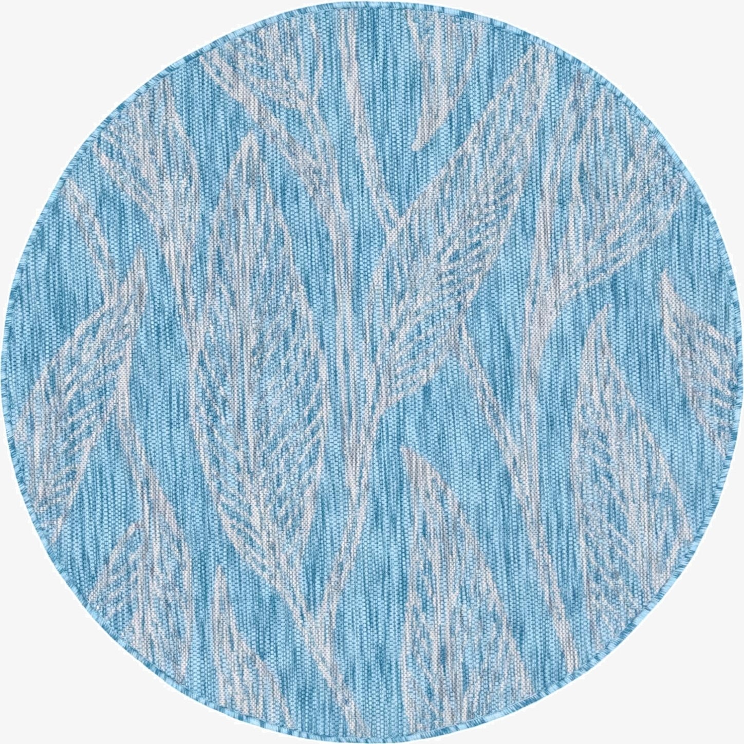 4' x 4'  Washable Botanical Indoor / Outdoor Round Rug