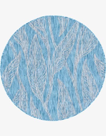 4' x 4' Easy-Clean Botanical Indoor / Outdoor Round Rug