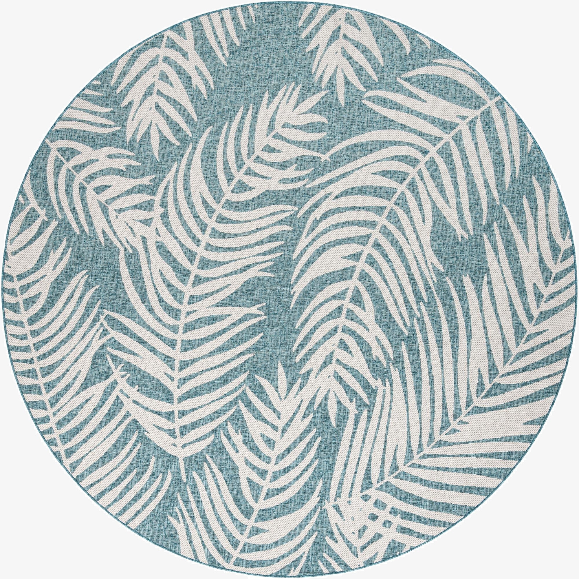 10' x 10'  Washable Botanical Indoor / Outdoor Round Rug
