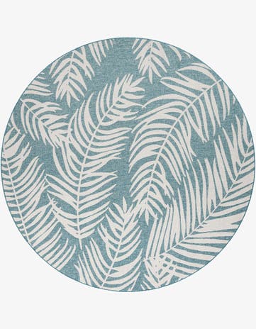 10' x 10' Easy-Clean Botanical Indoor / Outdoor Round Rug