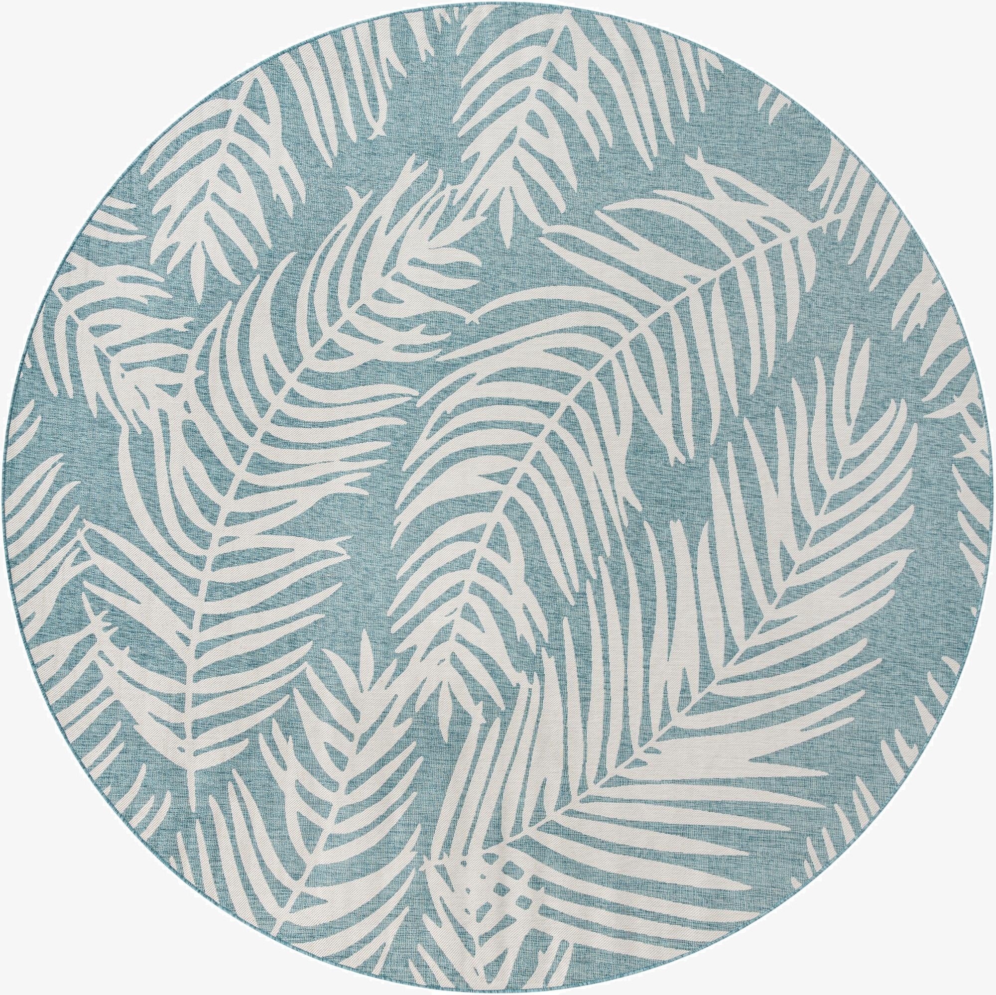 Primary image 13' x 13'  Washable Botanical Indoor / Outdoor Round Rug