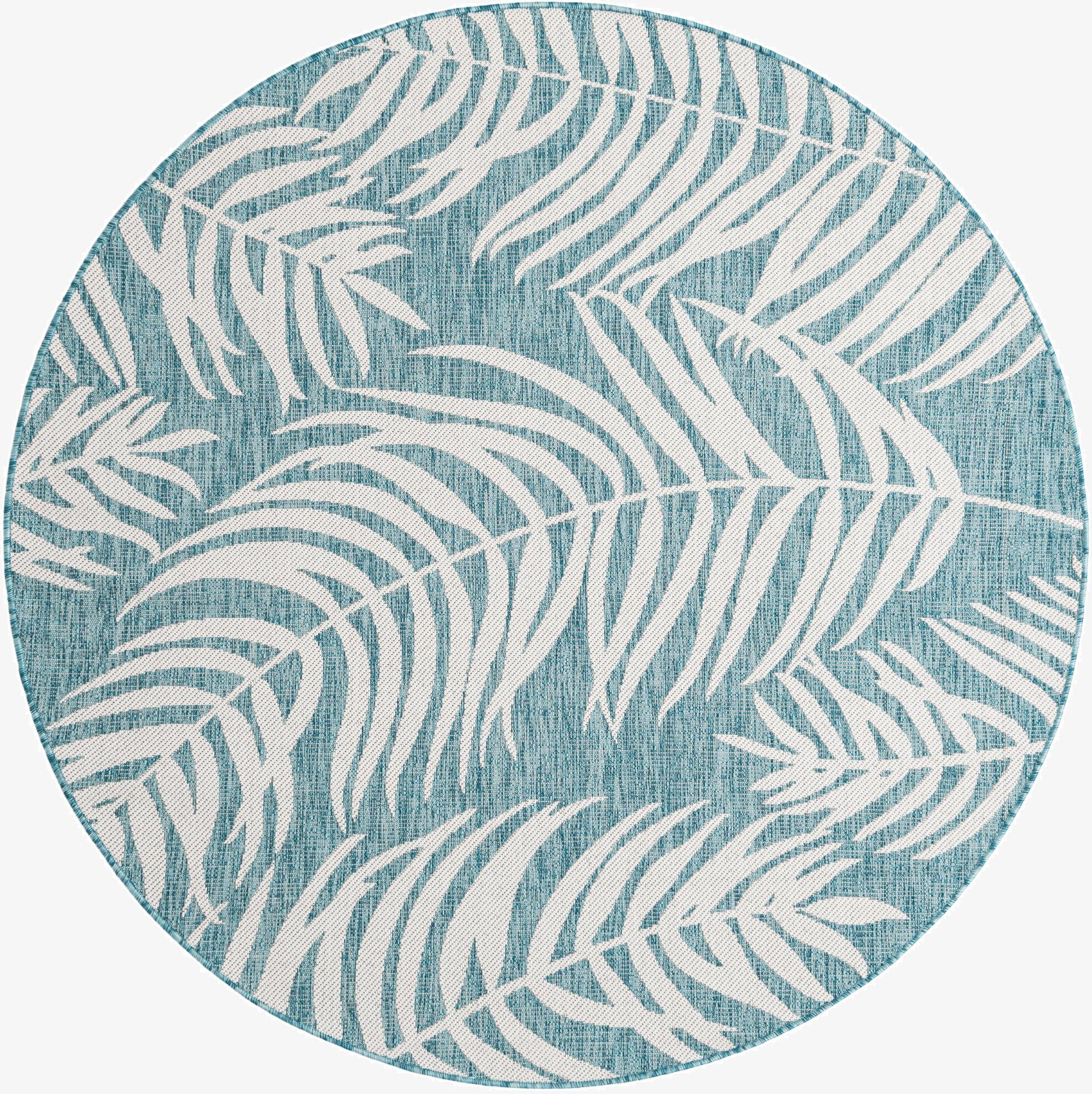 Primary image 6' x 6'  Washable Botanical Indoor / Outdoor Round Rug
