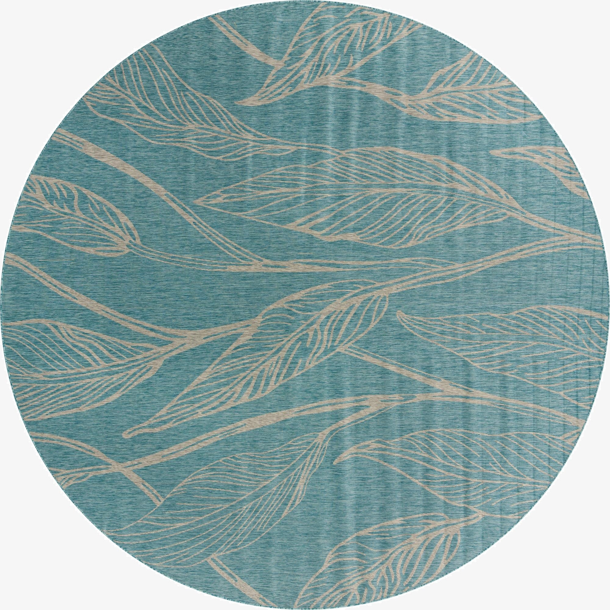 13' x 13'  Washable Botanical Indoor / Outdoor Round Rug