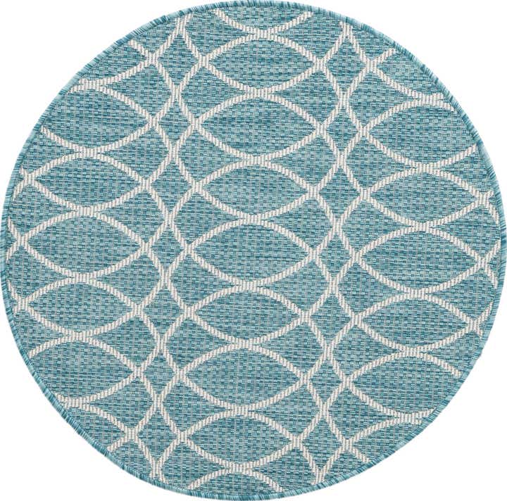 3' x 3' Easy-Clean Lattice Indoor / Outdoor Round Rug