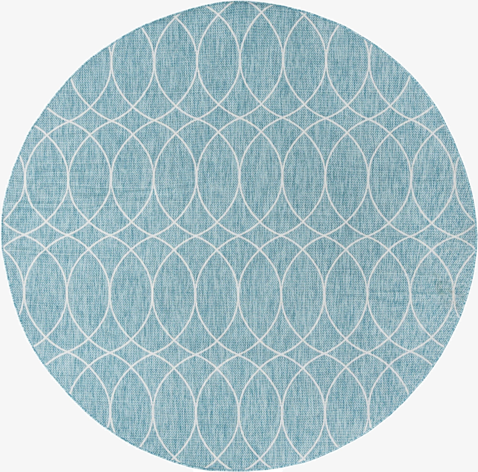 10' x 10' Washable Lattice Indoor / Outdoor Round Rug