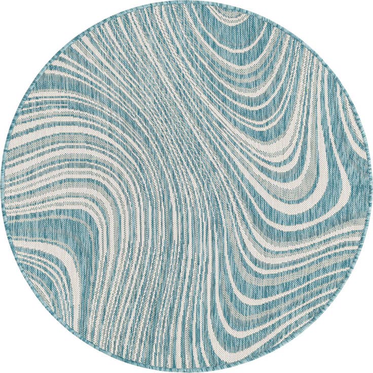 Detail image of 4' x 4' Easy-Clean Modern Indoor / Outdoor Round Rug