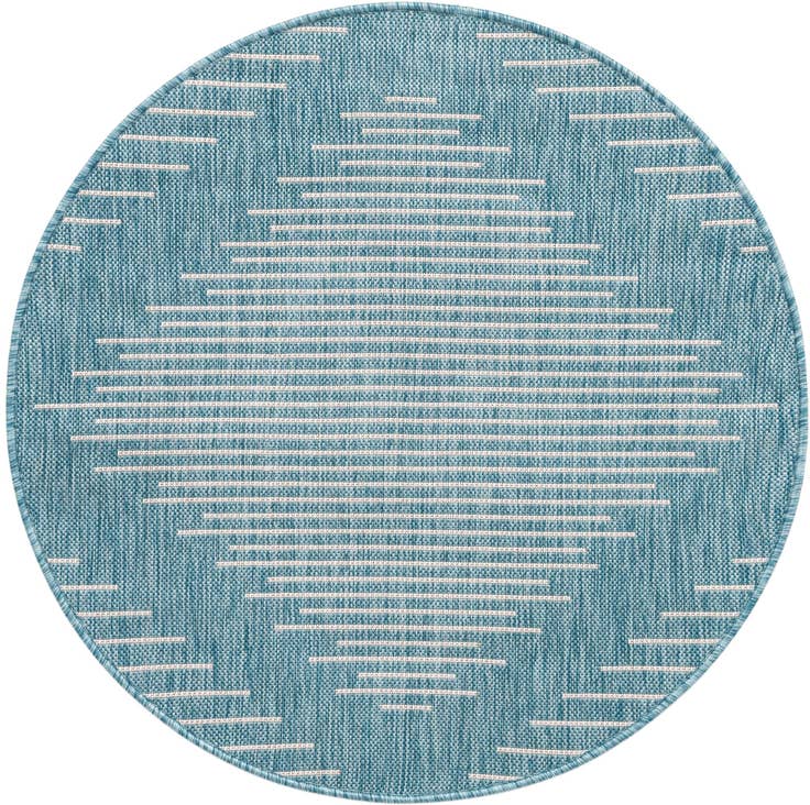 Detail image of 3' x 3' Easy-Clean Modern Indoor / Outdoor Round Rug