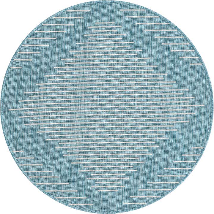 4' x 4' Easy-Clean Modern Indoor / Outdoor Round Rug