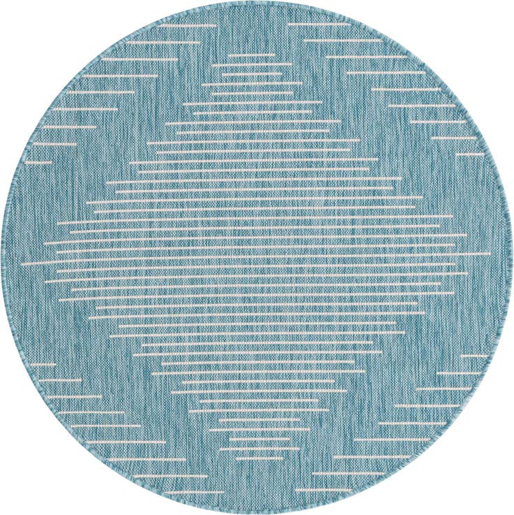 Detail image of 4' x 4' Easy-Clean Modern Indoor / Outdoor Round Rug