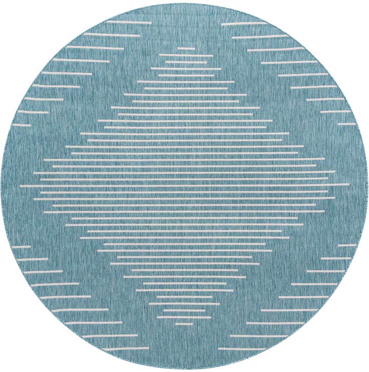 7' 10 x 7' 10 Easy-Clean Modern Indoor / Outdoor Round Rug