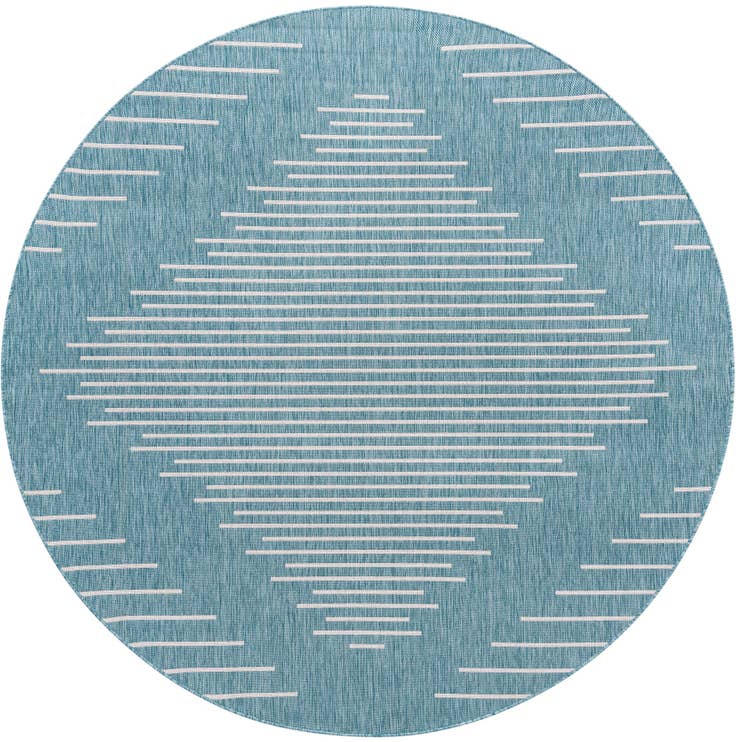 Detail image of 7' 10 x 7' 10 Easy-Clean Modern Indoor / Outdoor Round Rug