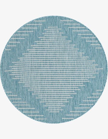 4' x 4' Easy-Clean Modern Indoor / Outdoor Round Rug