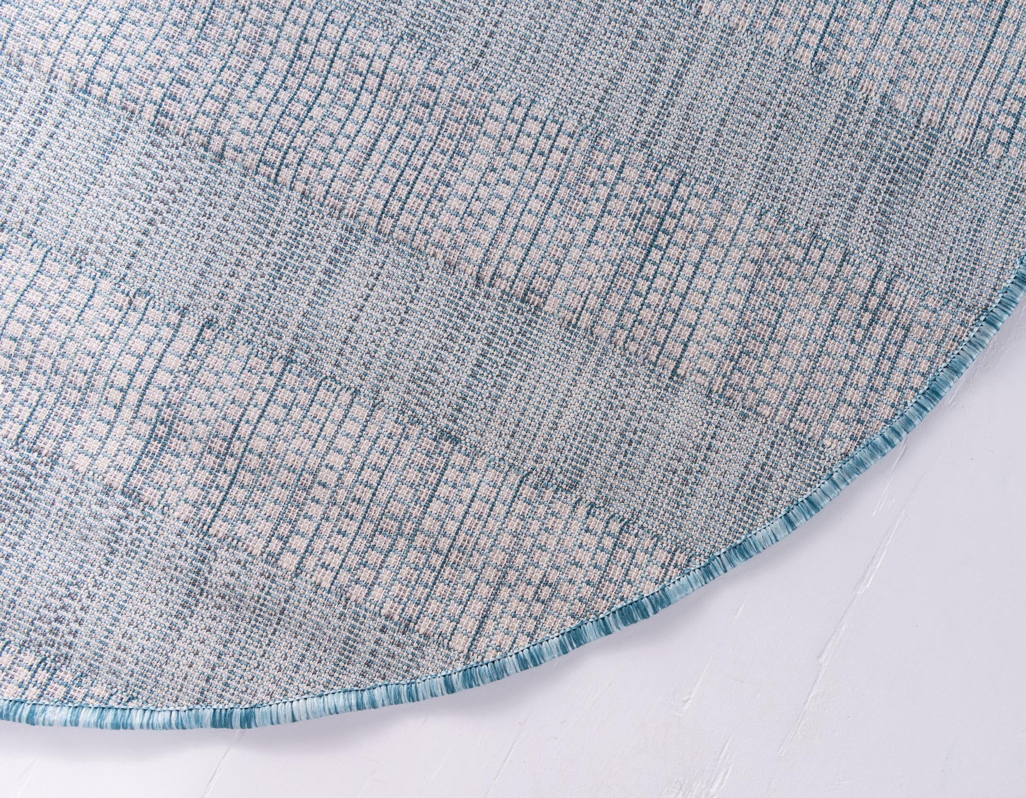 4' x 4' Easy-Clean Ribbon Indoor / Outdoor Round Rug
