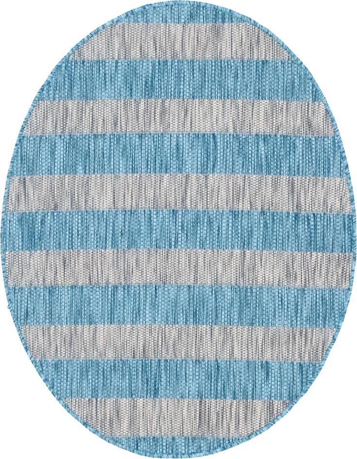 Detail image of 4' x 4' Easy-Clean Ribbon Indoor / Outdoor Round Rug
