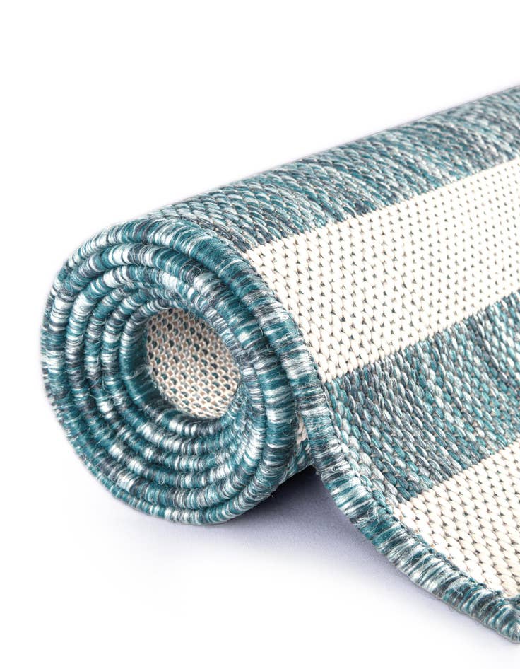 Detail image of 4' x 4' Easy-Clean Ribbon Indoor / Outdoor Round Rug