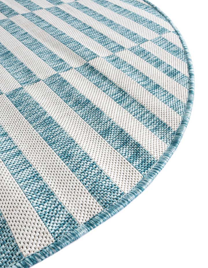 4' x 4' Easy-Clean Ribbon Indoor / Outdoor Round Rug