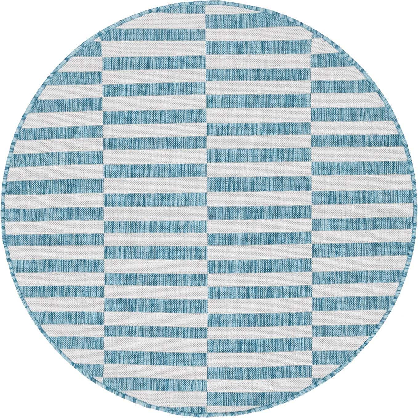 4' x 4' Easy-Clean Ribbon Indoor / Outdoor Round Rug