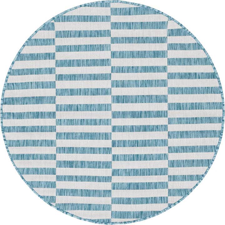 4' x 4' Easy-Clean Ribbon Indoor / Outdoor Round Rug