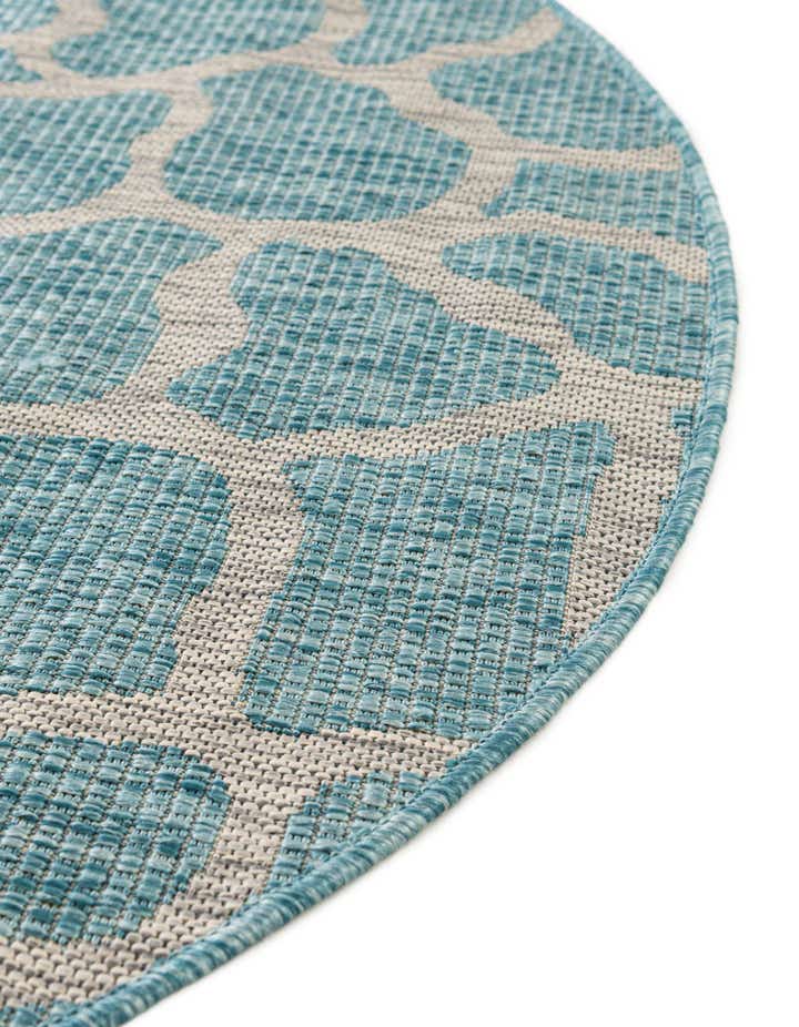 4' x 4' Easy-Clean Safari Indoor / Outdoor Round Rug