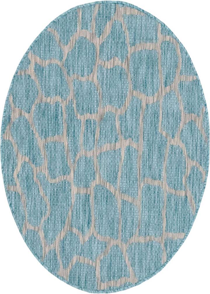 4' x 4' Easy-Clean Safari Indoor / Outdoor Round Rug