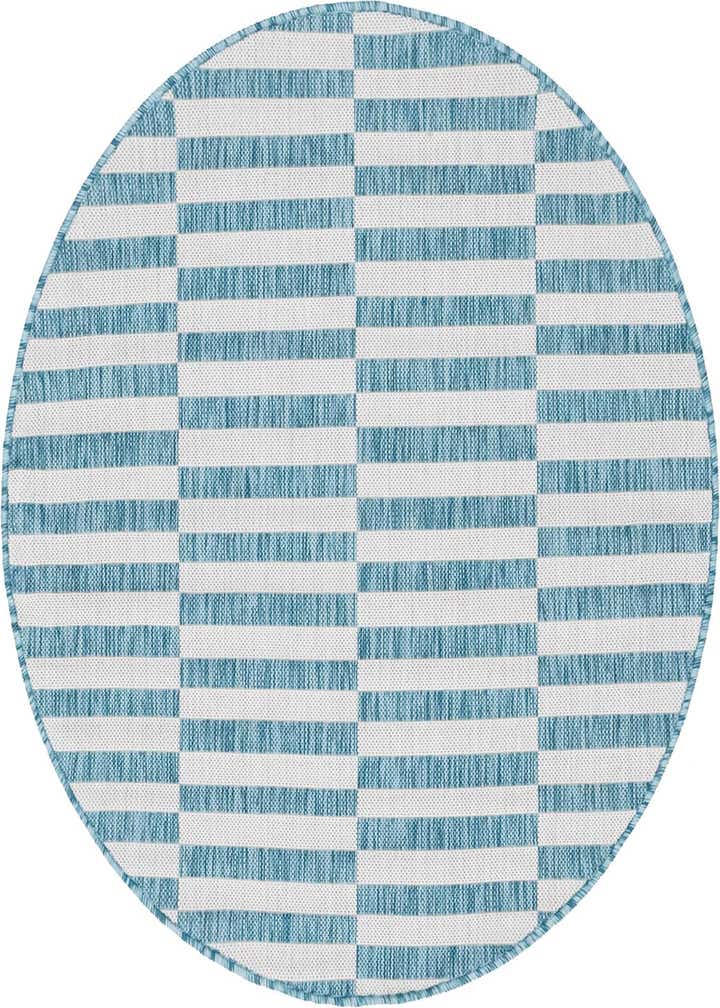 4' x 4' Easy-Clean Striped Indoor / Outdoor Round Rug