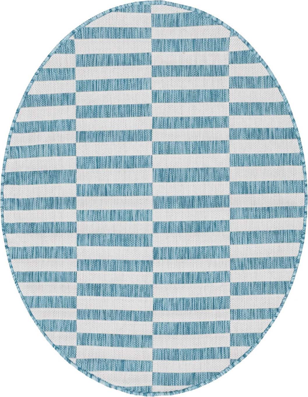 4' x 4' Easy-Clean Striped Indoor / Outdoor Round Rug