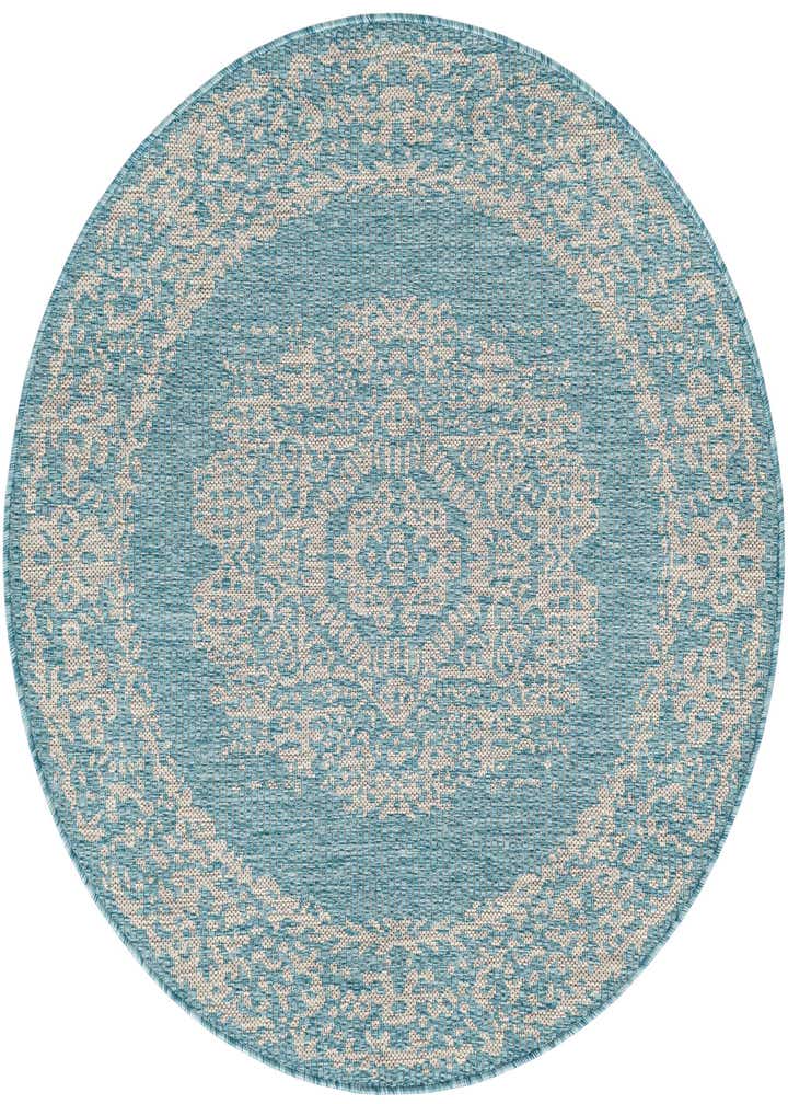 4' x 4' Easy-Clean Traditional Indoor / Outdoor Round Rug