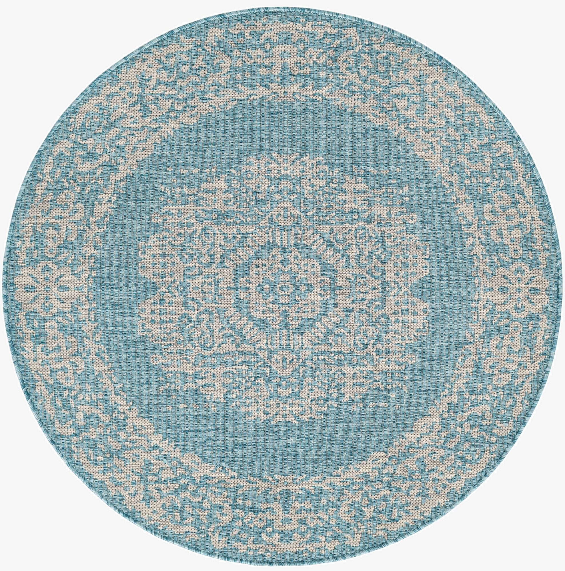 Primary image 4' x 4'  Washable Traditional Indoor / Outdoor Round Rug
