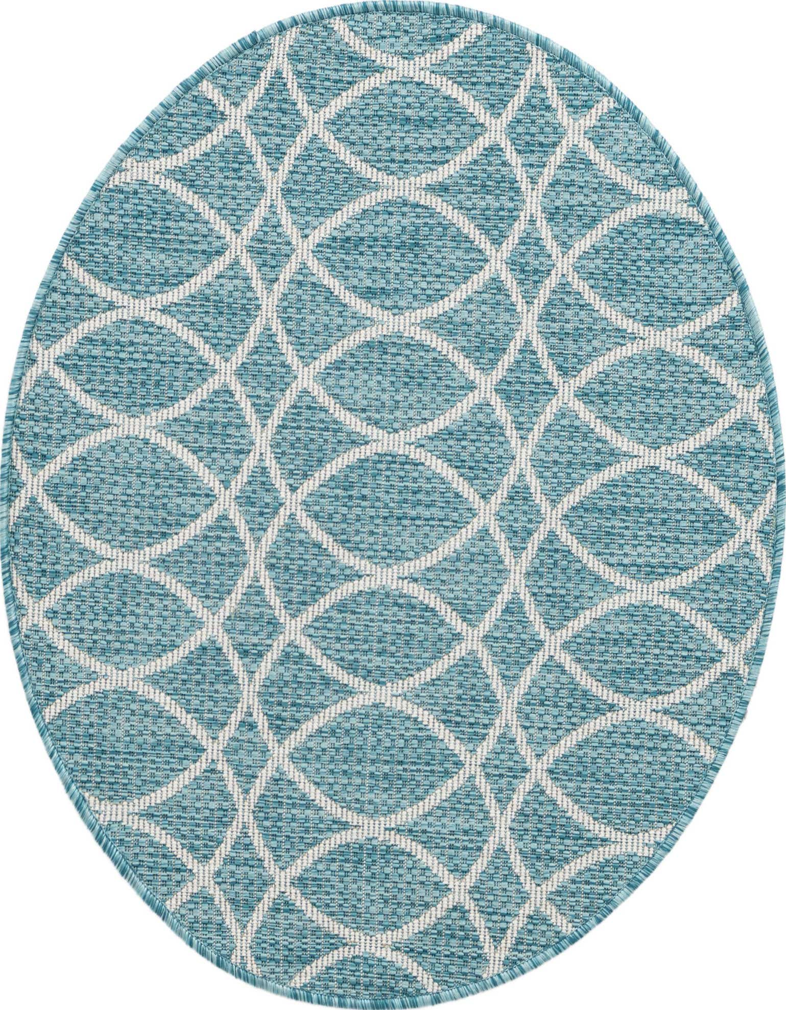 3' x 3' Easy-Clean Trellis Indoor / Outdoor Round Rug