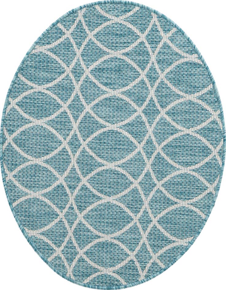 Detail image of 3' x 3' Easy-Clean Trellis Indoor / Outdoor Round Rug