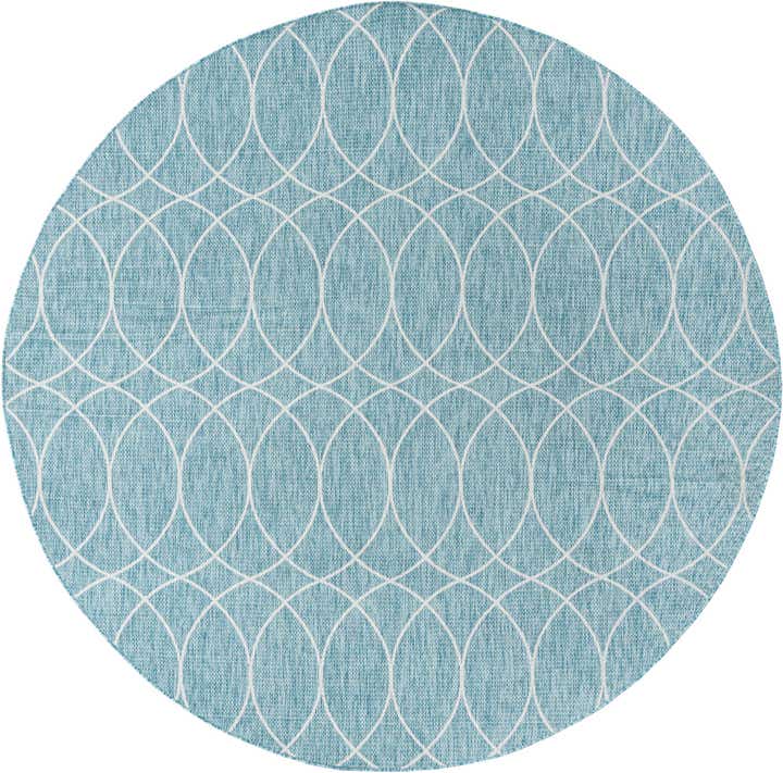 10' x 10' Easy-Clean Trellis Indoor / Outdoor Round Rug