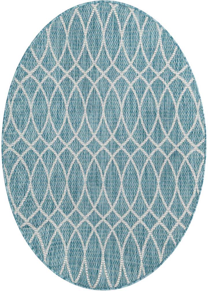 4' x 4' Easy-Clean Trellis Indoor / Outdoor Round Rug
