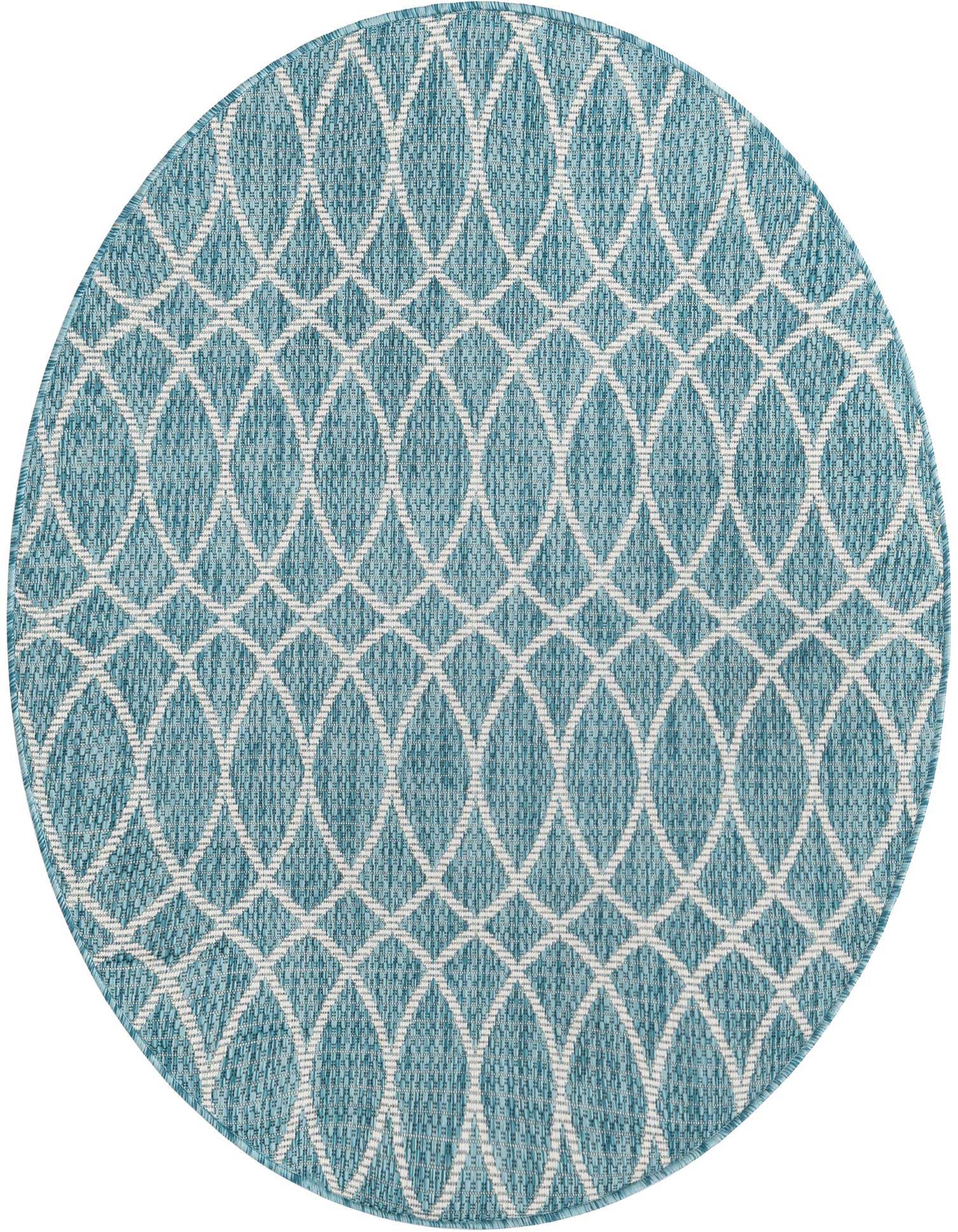 4' x 4' Easy-Clean Trellis Indoor / Outdoor Round Rug