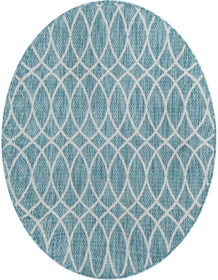 Detail image of 4' x 4' Easy-Clean Trellis Indoor / Outdoor Round Rug