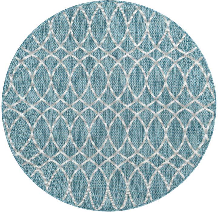 4' x 4' Easy-Clean Trellis Indoor / Outdoor Round Rug