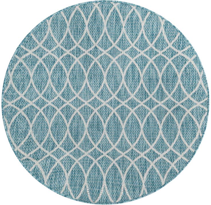 Detail image of 4' x 4' Easy-Clean Trellis Indoor / Outdoor Round Rug