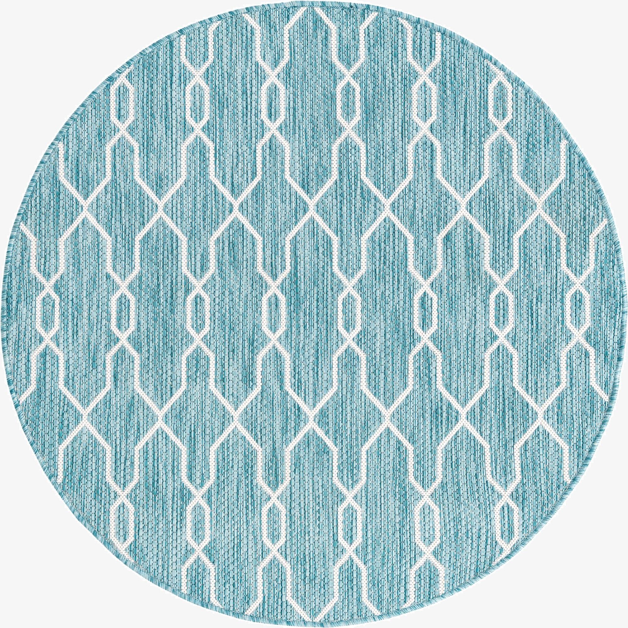 4' x 4'  Washable Trellis Indoor / Outdoor Round Rug