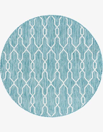 4' x 4' Easy-Clean Trellis Indoor / Outdoor Round Rug