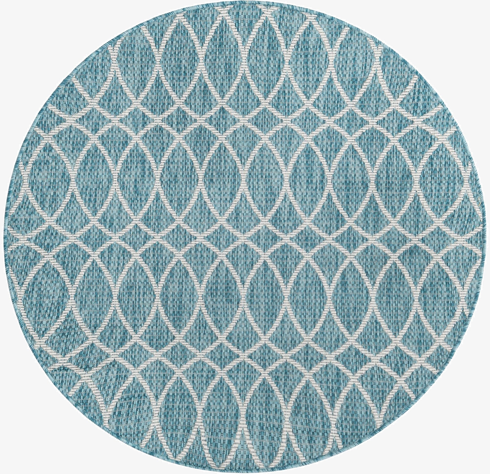 4' x 4'  Washable Trellis Indoor / Outdoor Round Rug