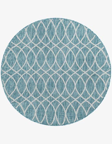 4' x 4' Easy-Clean Trellis Indoor / Outdoor Round Rug