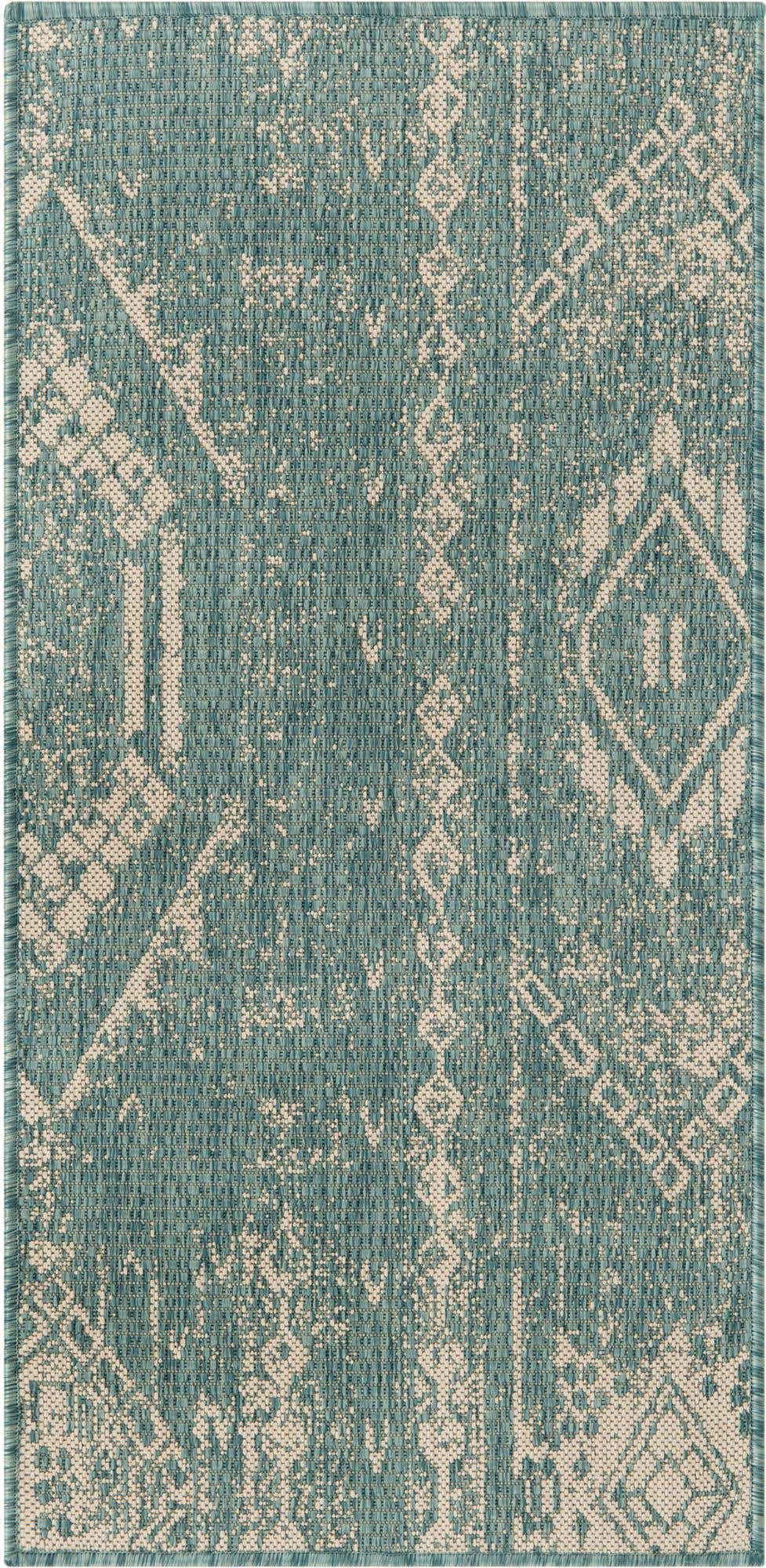 2' x 4' Easy-Clean Bohemian Indoor / Outdoor Runner Rug